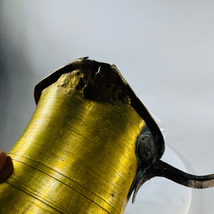 Vintage Brass Turkish Coffee Pot Cezve/Ibrik 12” Long | Hammered Brass Patina | Rustic Kitchen Decor | Wall Decor Coffee Pot