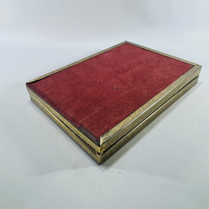 Gold Tone Metal Double Picture Frame 5x7 Mid Century Hinged Tabletop Frame
