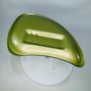 Vintage Fertil-Field Michigan Bean Co Advertising Ashtray | Green Boomerang Glass Tray | “Get Your Yield With” Farm Promo | 6x4