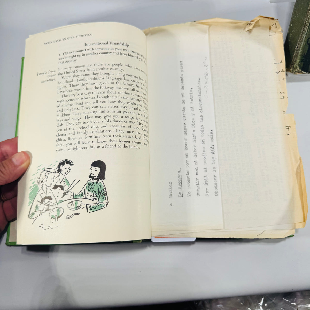 Girl Scout Handbook Bundle 1930 Revised Edition and 1955 Eighth Impression Midland Michigan