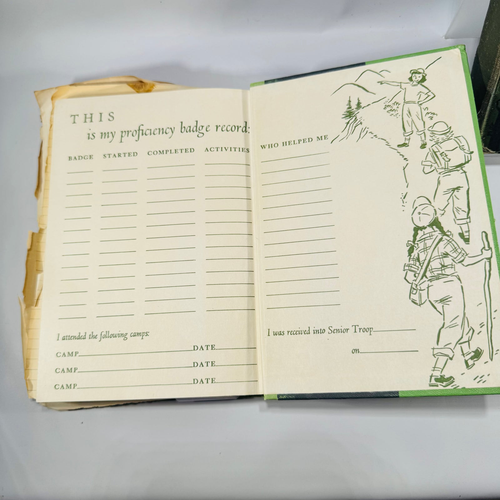 Girl Scout Handbook Bundle 1930 Revised Edition and 1955 Eighth Impression Midland Michigan