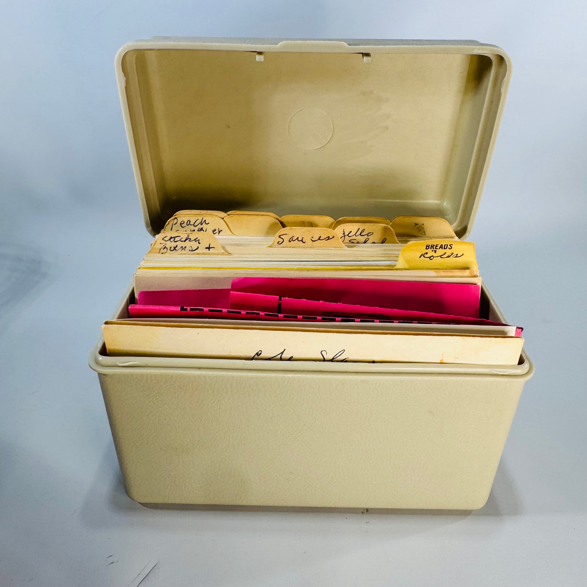 intage Recipe Box with Handwritten Recipes | Estate Kitchen Find ...