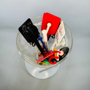 Vintage Cocktail Recipe Mixing Glass + 26 Swizzle Sticks | Mid-Century Barware