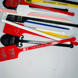 Vintage Cocktail Recipe Mixing Glass + 26 Swizzle Sticks | Mid-Century Barware