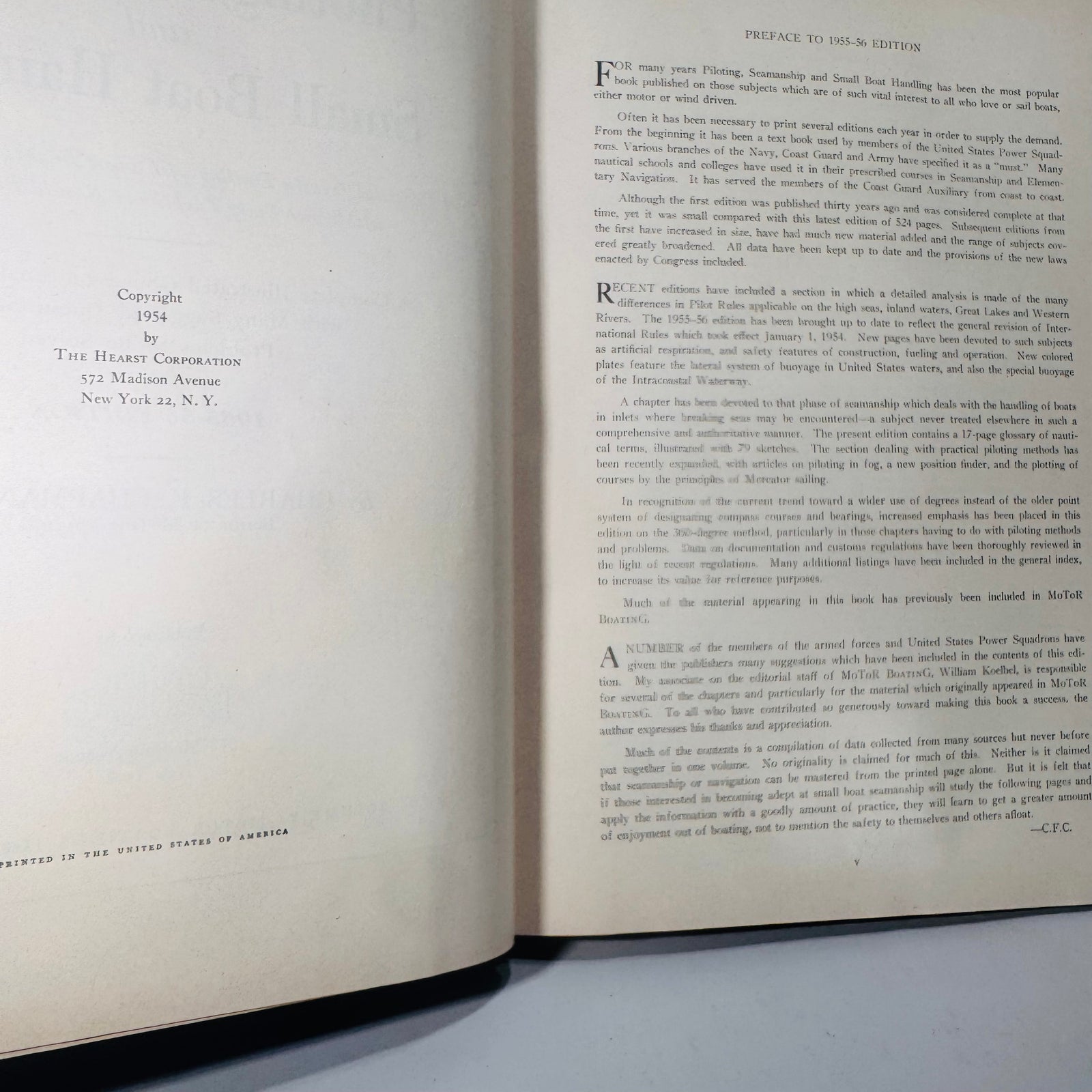 Vintage 1954 Piloting, Seamanship & Small Boat Handling by Charles F. Chapman | Illustrated Boating Navigation Manual