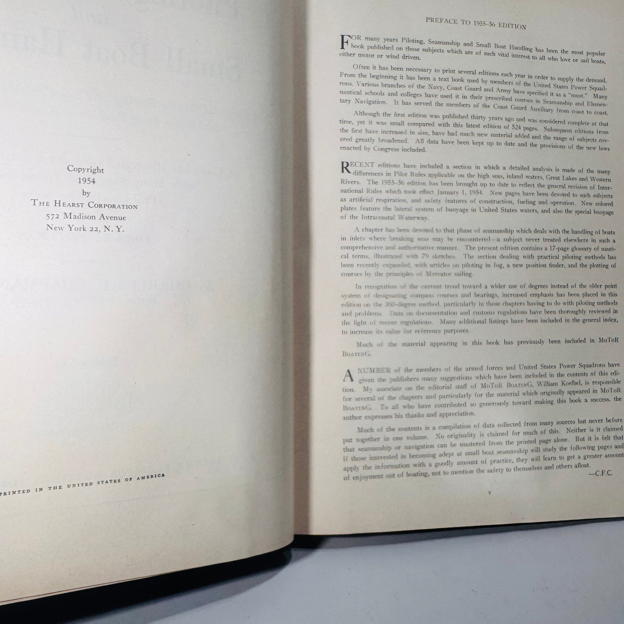 Vintage 1954 Piloting, Seamanship & Small Boat Handling by Charles F. Chapman | Illustrated Boating Navigation Manual