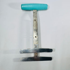 Foley Spring Food Chopper Turquoise Handle 3 Blade Vintage