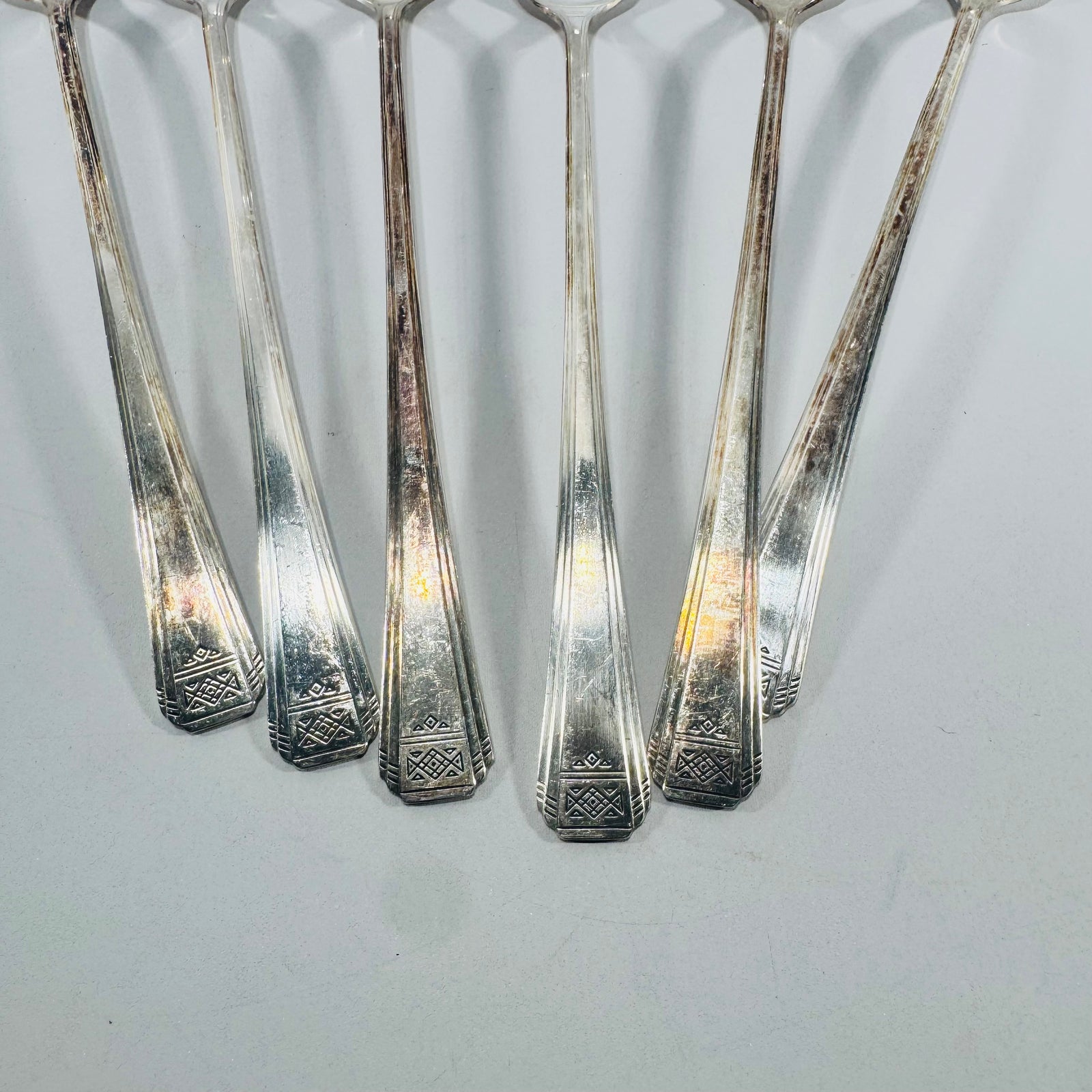 Oneida Oceanic Iced Tea Spoons Set of 6 Vintage Stainless