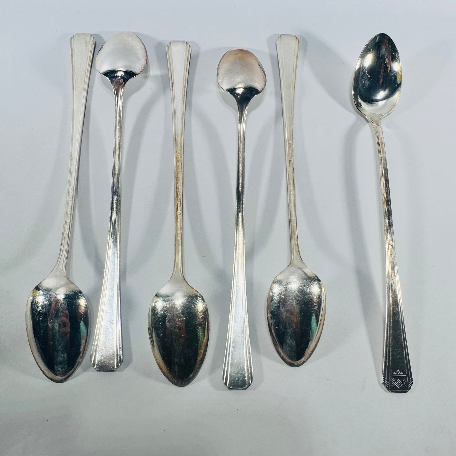 Oneida Oceanic Iced Tea Spoons Set of 6 Vintage Stainless