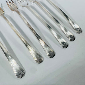 6 Oneida Community Clarion Cocktail Seafood Forks 1931 Vintage