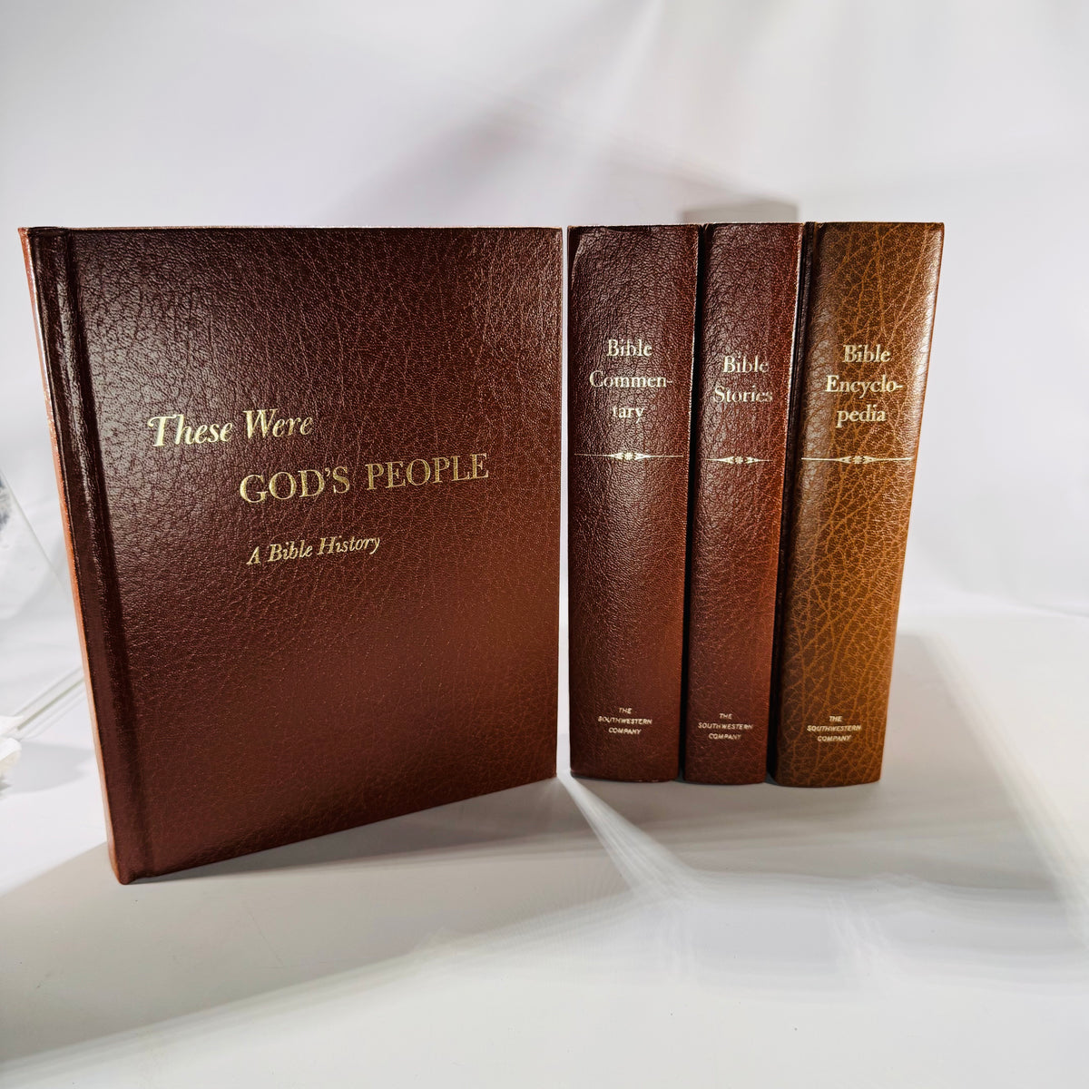 Southwestern Company 4-Volume 1960s Bible Set | Commentary, Stories, Encyclopedia &amp; History | Vintage Christian Reference Books