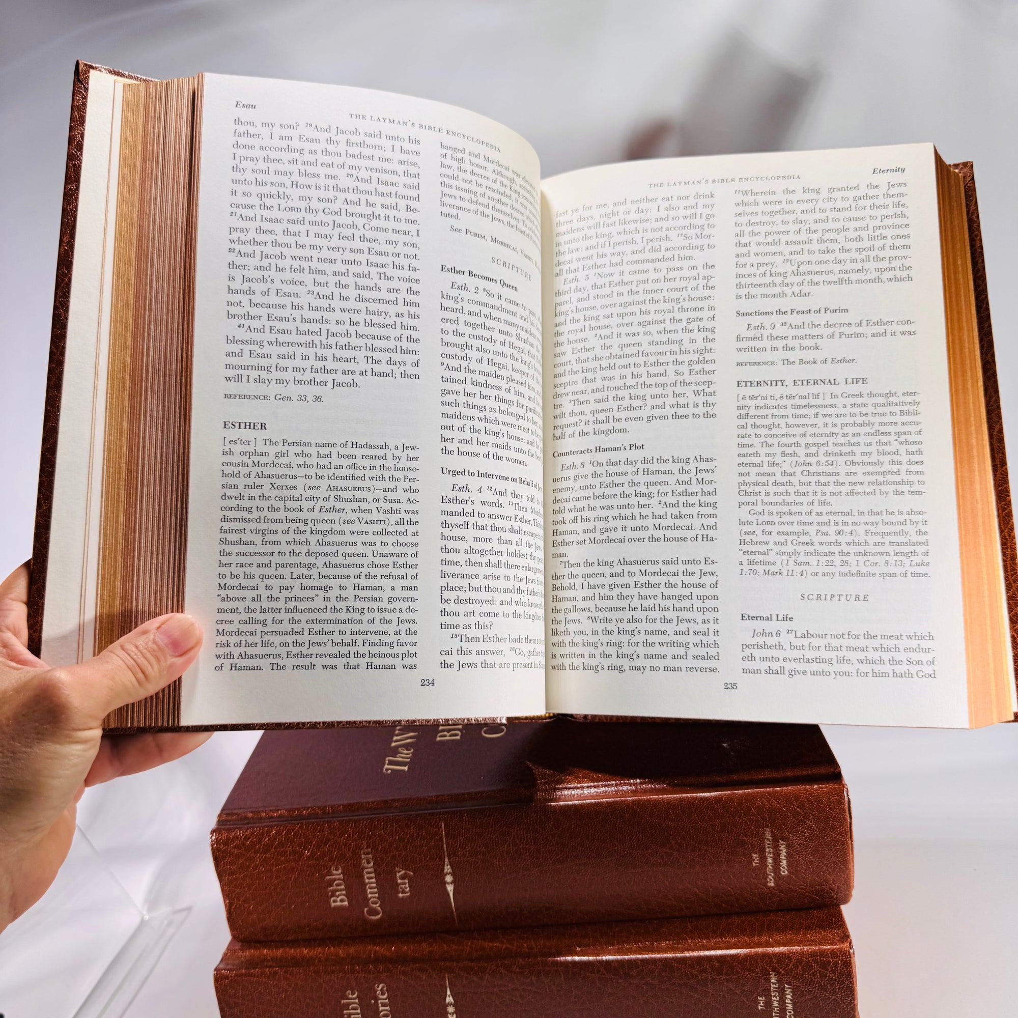 Southwestern Company 4-Volume 1960s Bible Set | Commentary, Stories, Encyclopedia & History | Vintage Christian Reference Books