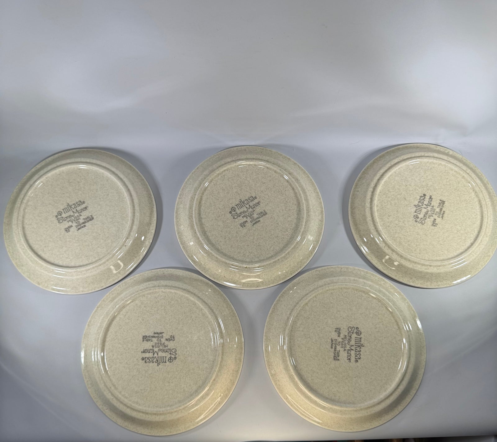 Mikasa Stone Manor Melissa F5811 Salad Plates Set of 5, Vintage Japan Stoneware Dessert Plates, Yellow Floral Discontinued