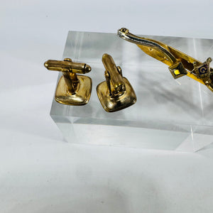 Anson Masonic Cufflinks and Sword Tie Bar Set 1950s