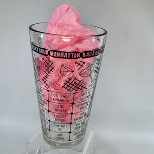 Vintage Federal Glass Cocktail Mixer, MCM Recipe Shaker Glass, Tom Collins Martini Gibson Barware, 6 Inch Measuring Glass