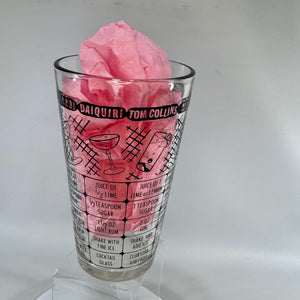 Vintage Federal Glass Cocktail Mixer, MCM Recipe Shaker Glass, Tom Collins Martini Gibson Barware, 6 Inch Measuring Glass