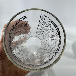 Vintage Federal Glass Cocktail Mixer, MCM Recipe Shaker Glass, Tom Collins Martini Gibson Barware, 6 Inch Measuring Glass