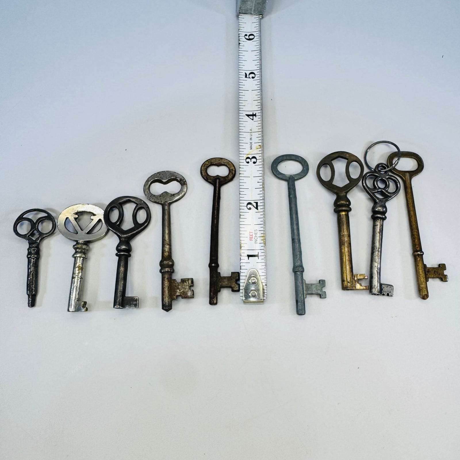 Vintage Skeleton Keys Lot of 9 Warded Keys Germany JECO