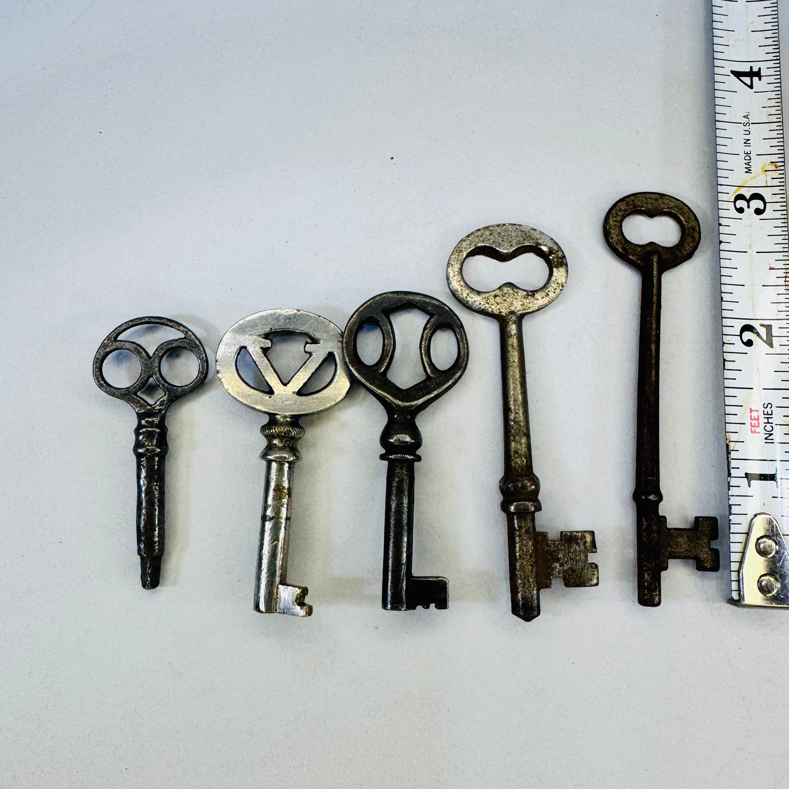 Vintage Skeleton Keys Lot of 9 Warded Keys Germany JECO