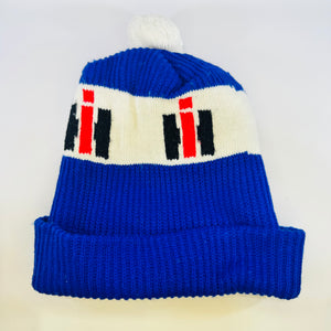 International Harvester IH Logo Knit Pom Pom Beanie 1970s 1980s