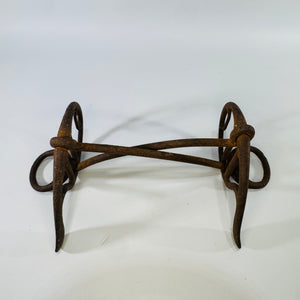 Vintage Iron Driving Horse Bit, 9 Inch Rusty Barn Find, Antique Carriage Bit, Primitive Farm Decor, Equestrian Wall Decor