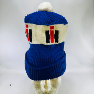 International Harvester IH Logo Knit Pom Pom Beanie 1970s 1980s
