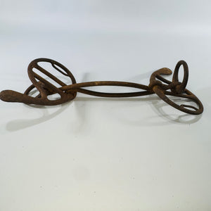 Vintage Iron Driving Horse Bit, 9 Inch Rusty Barn Find, Antique Carriage Bit, Primitive Farm Decor, Equestrian Wall Decor