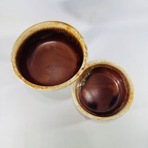 Kathy Kale McCoy Brown Drip Bowls Set of 2 1960s