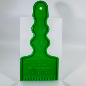 Vintage Auburn Bean & Grain Ice Scraper Advertising Plastic Car Window Scraper Green Farm Promo
