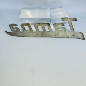 Vintage Tampa Script Metal Boat Emblem Nameplate Badge 9 Inch
