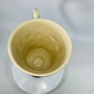 Lenox Very Merry Snowman Mug 16 oz, Gold Trim Porcelain Pedestal Cup, Discontinued Holiday Mug, 6” Tall Christmas Cocoa Mug