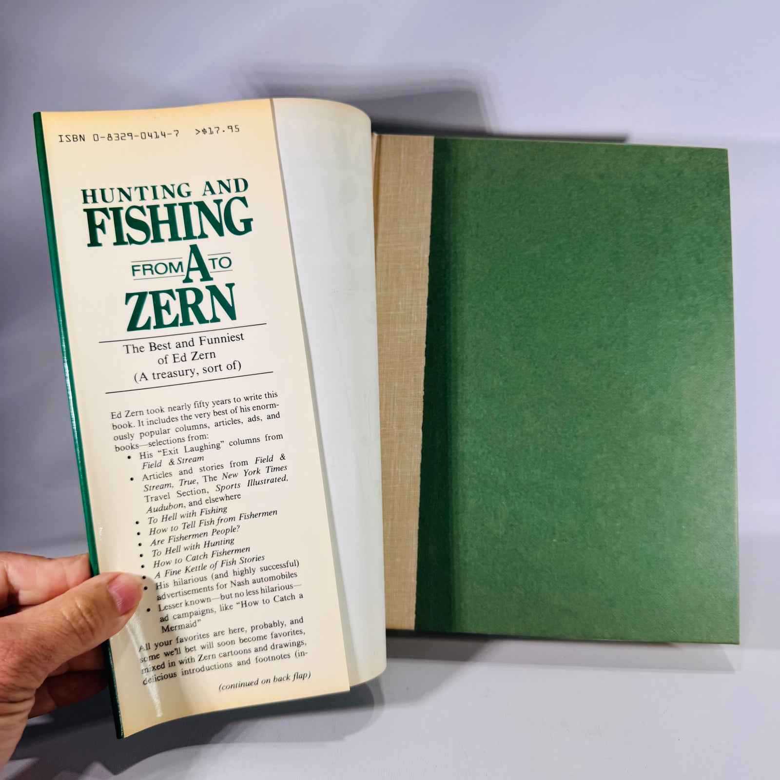 Hunting and Fishing from A to Zern by Ed Zern (1985 Hardcover with Dust Jacket)