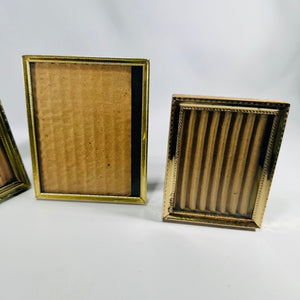 Brass Plated Picture Frame Lot of 4 1950s to 1970s Easel Backs
