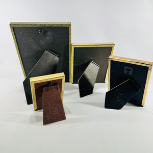 Brass Plated Picture Frame Lot of 4 1950s to 1970s Easel Backs