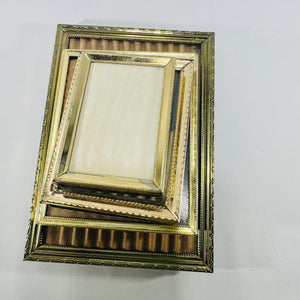 Brass Plated Picture Frame Lot of 4 1950s to 1970s Easel Backs