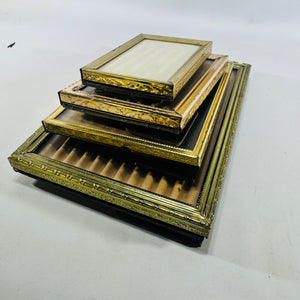 Brass Plated Picture Frame Lot of 4 1950s to 1970s Easel Backs