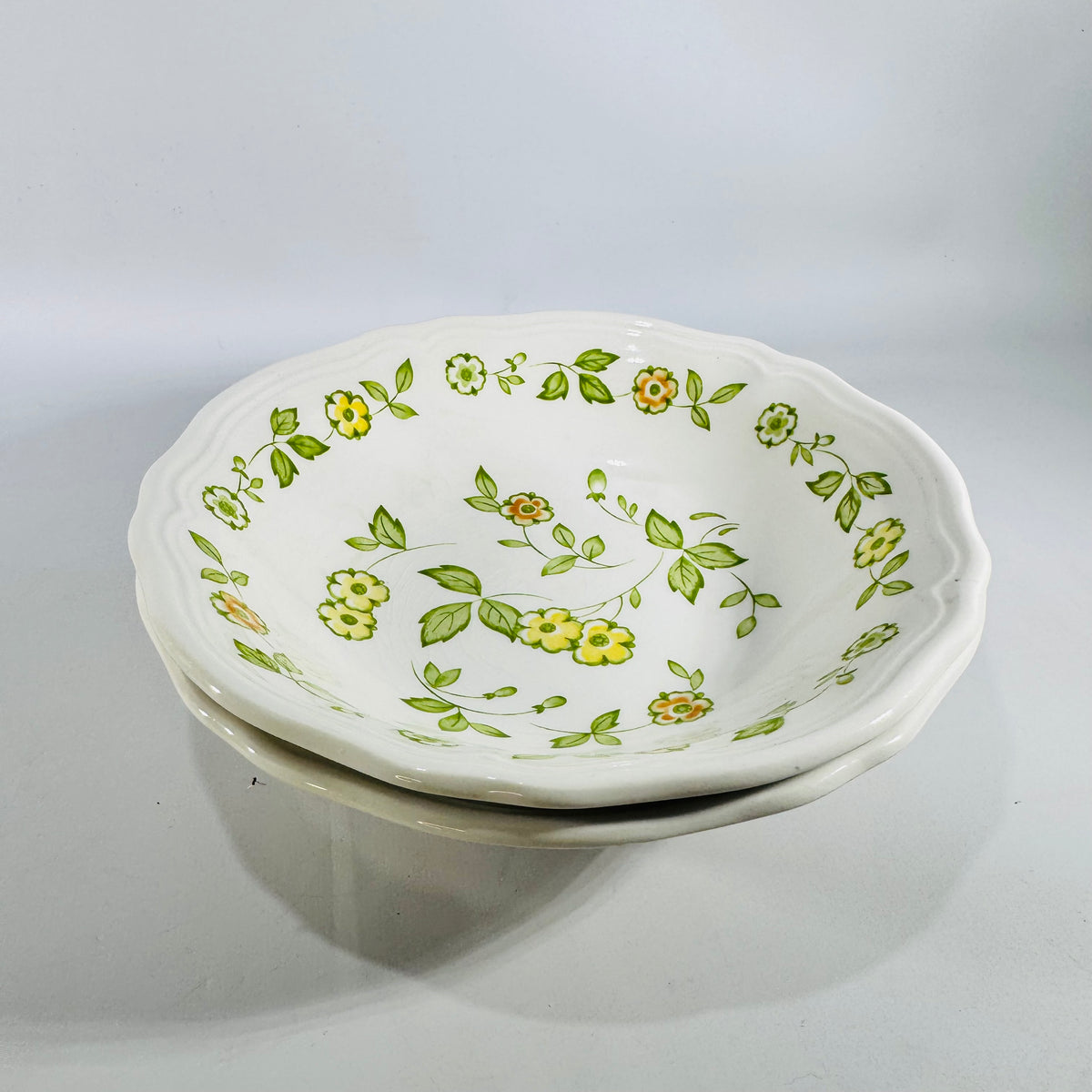 Sears Petite Flora 4009 Coupe Soup Bowls 1970s Set of 2
