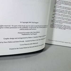 Ted Nugent Blood Trails: The Truth About Bowhunting (1991, Signed) | First Edition Paperback