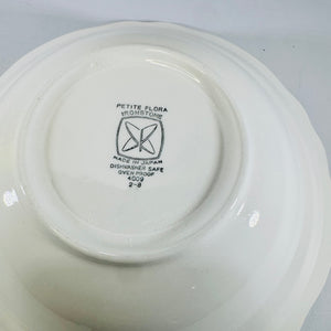 Petite Flora Ironstone 4009 9 inch Round Vegetable Serving Bowl