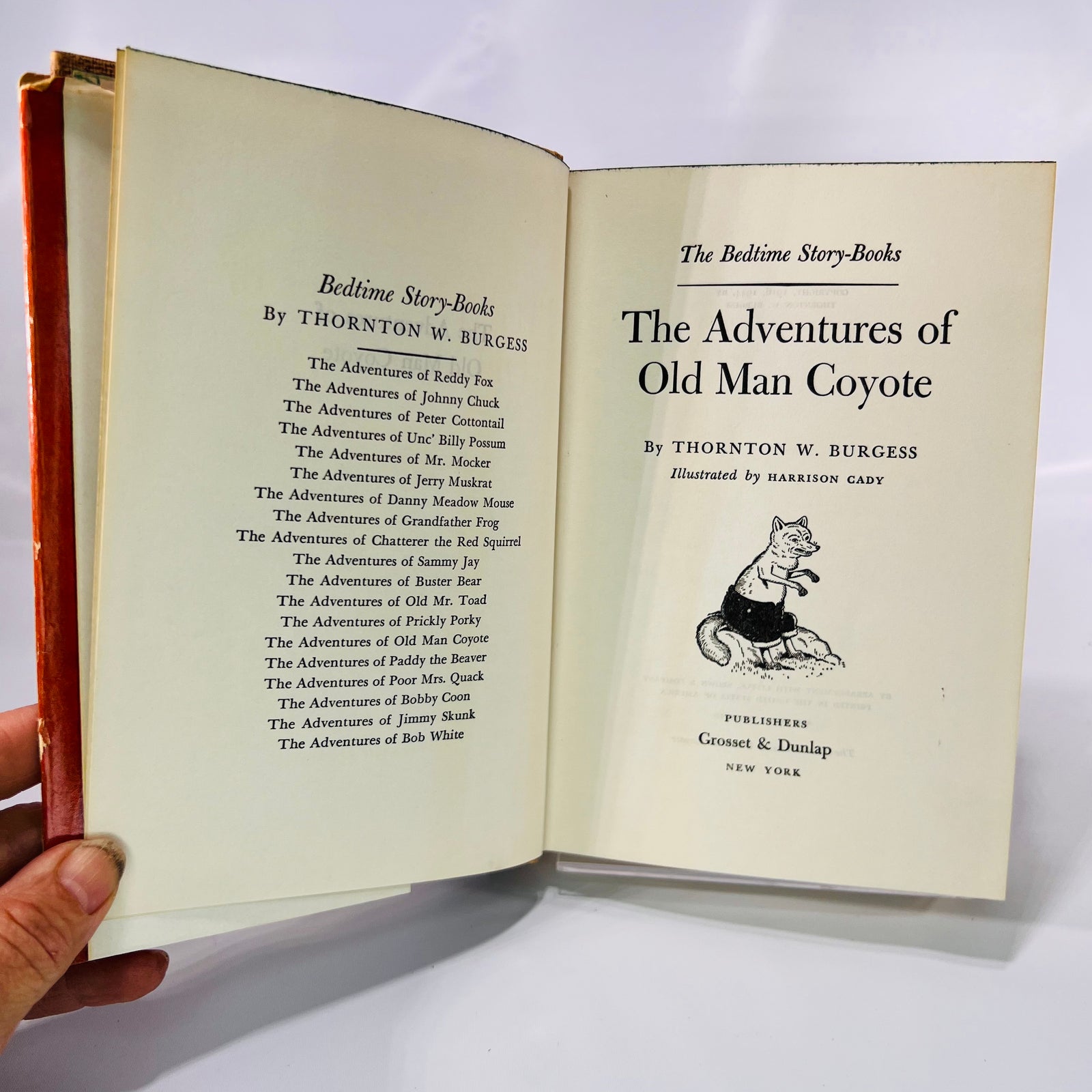 Title page of The Adventures of Old Man Coyote, Grosset & Dunlap, Harrison Cady