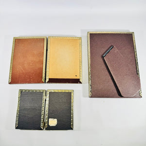Vintage Gold Tone Picture Frame Set of 3 Bifold Easel Back