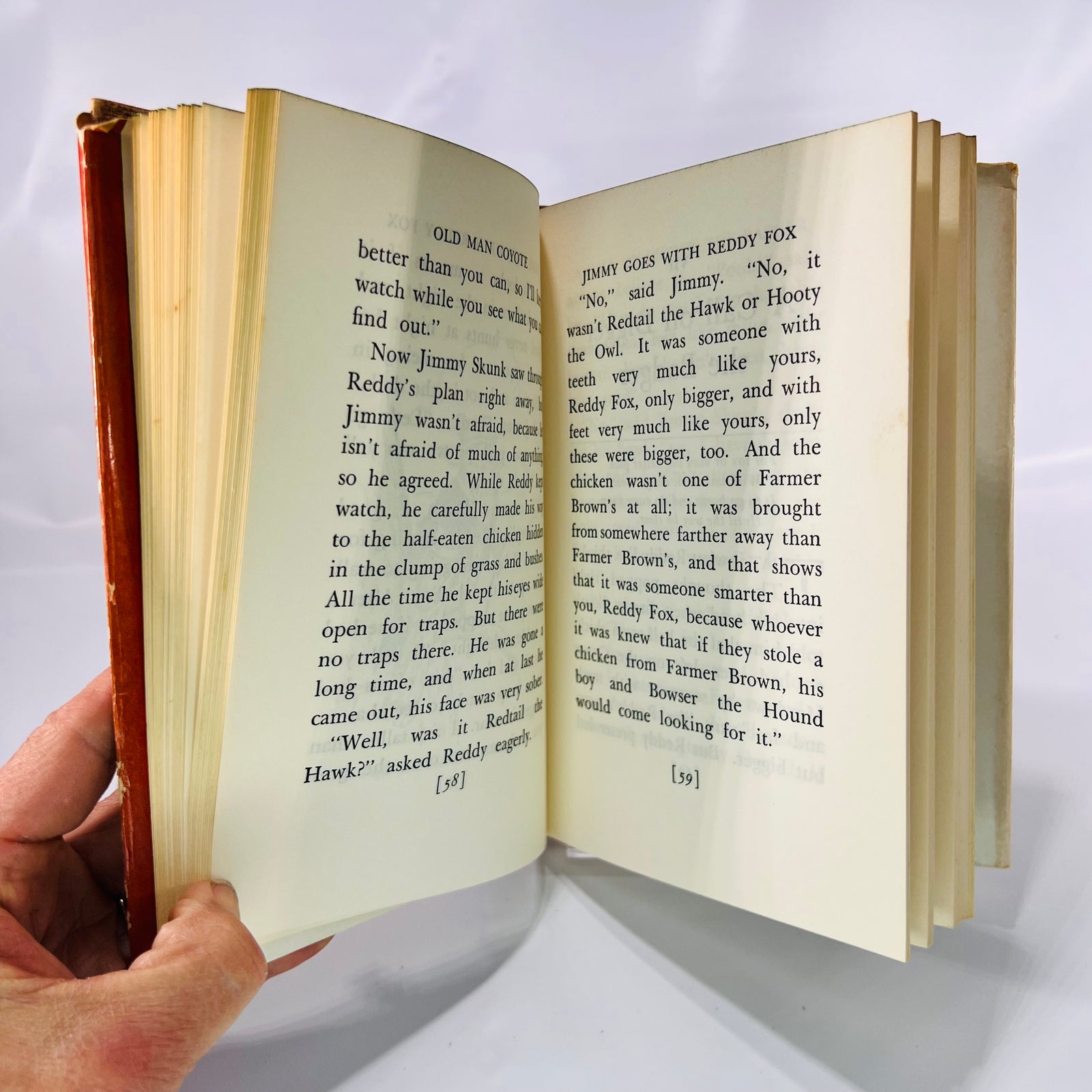 Interior text pages in large type, The Adventures of Old Man Coyote 1944