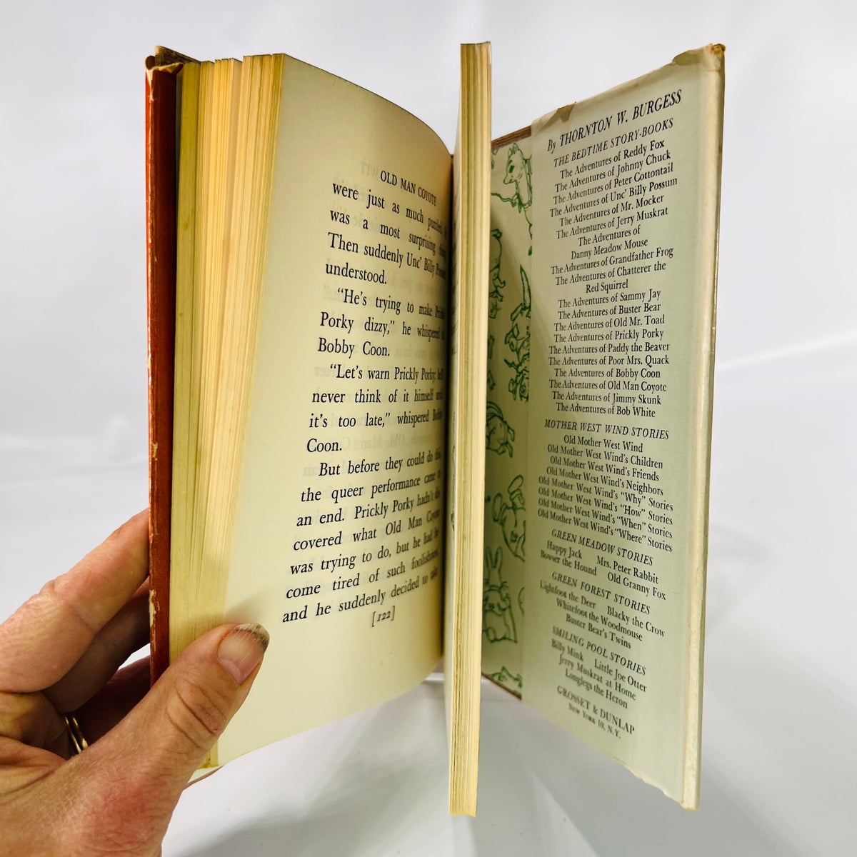 Rear jacket flap listing Bedtime Story Books, The Adventures of Old Man Coyote