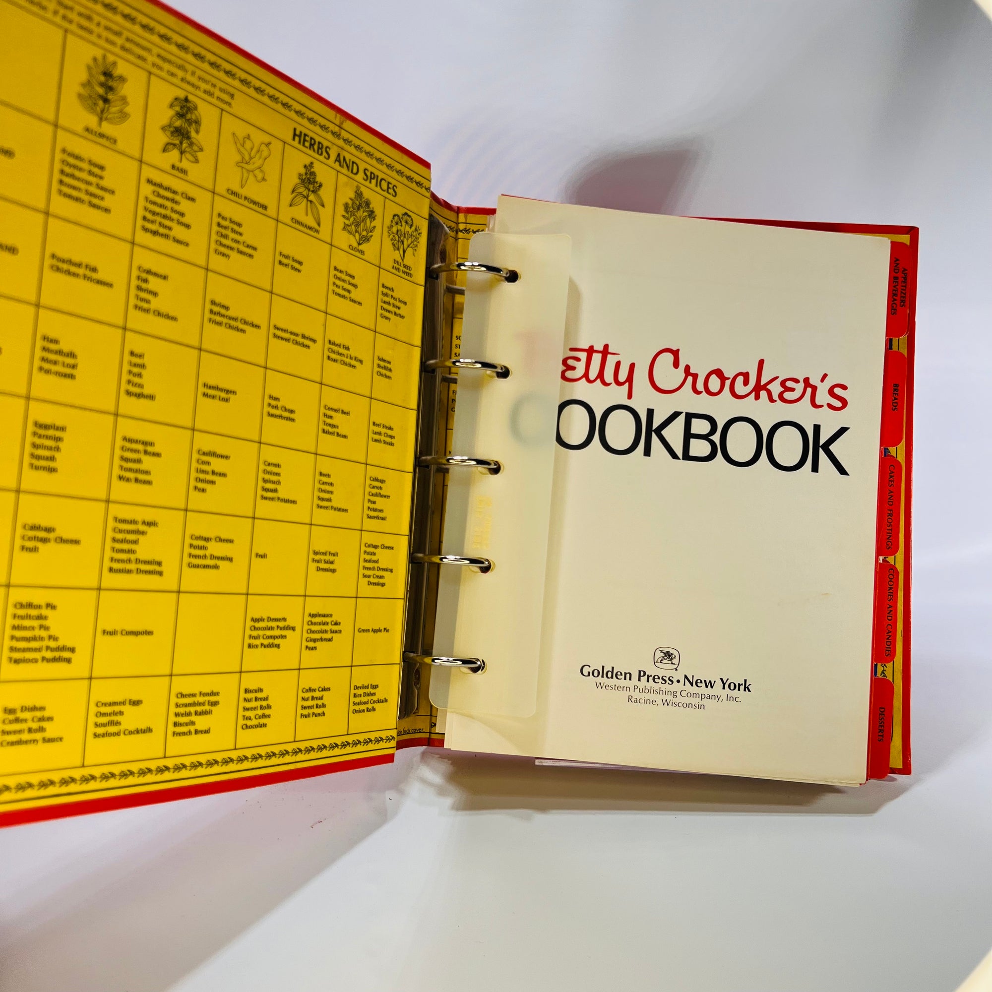 Betty Crocker's Cook Book "RED PIE"1973 5 Ring Binder Version as Found
