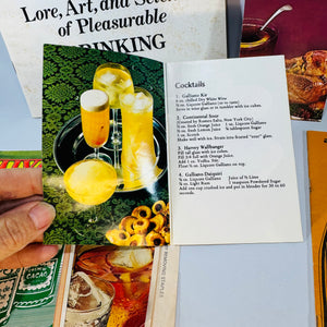 Vintage Cocktail Recipe Ephemera Bundle — Esquire Cheers! Supplement + Kahlúa, Galliano, Wine & Cordial Booklets (1966–1981) — Editors of Esquire and assorted makers | Retro bar paper lot, Cocktail & Wine Ephemera