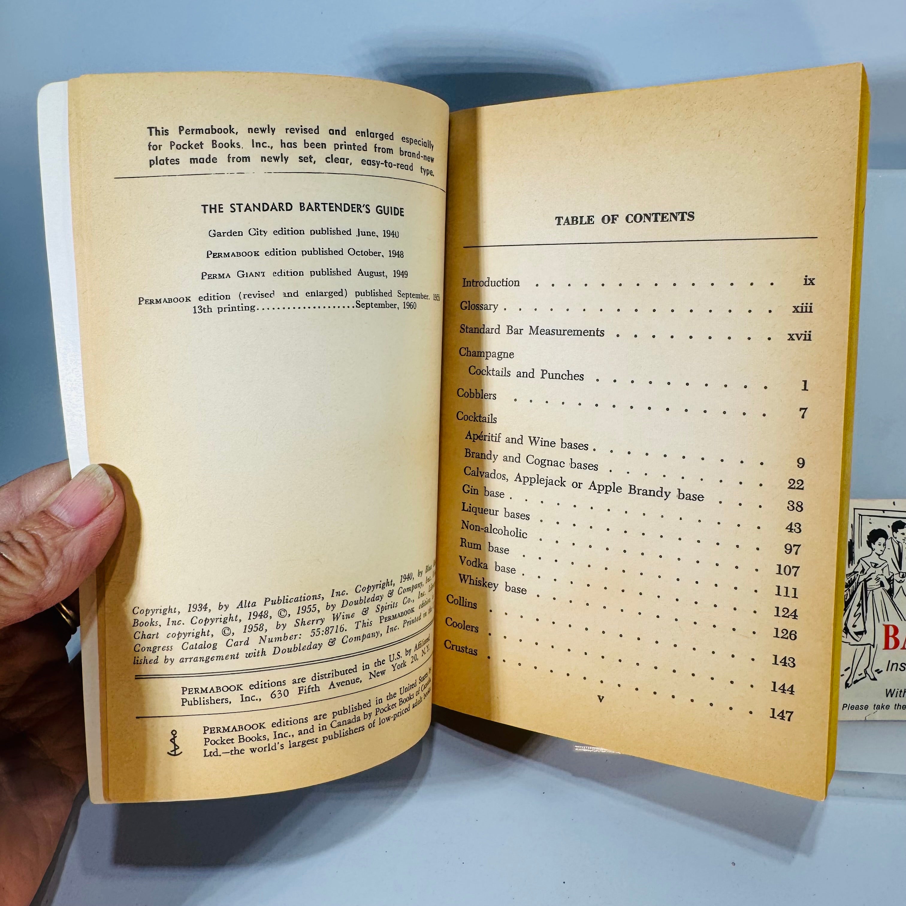 Vintage Bartender's Guide – Cocktail Recipes and Bar Ephemera