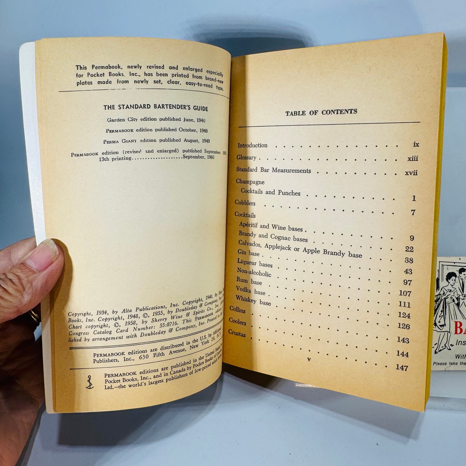 Vintage Cocktail Recipe Guide — The Standard Bartender’s Guide with Bar-Tenders Instant Cocktail Mixes Pamphlet — Patrick Gavin Duffy and James A. Beard | Home Bar Reference, Cocktail Culture