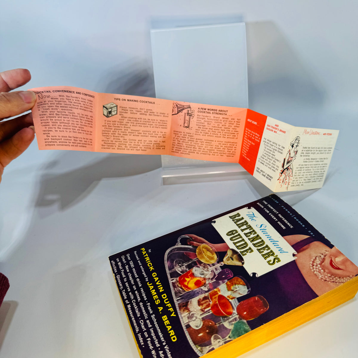 Vintage Cocktail Recipe Guide — The Standard Bartender’s Guide with Bar-Tenders Instant Cocktail Mixes Pamphlet — Patrick Gavin Duffy and James A. Beard | Home Bar Reference, Cocktail Culture