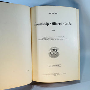 Michigan Government Reference Book — Michigan Township Officers’ Guide 1926 — State Printers Lansing | Township Law Manual, Legal History Americana