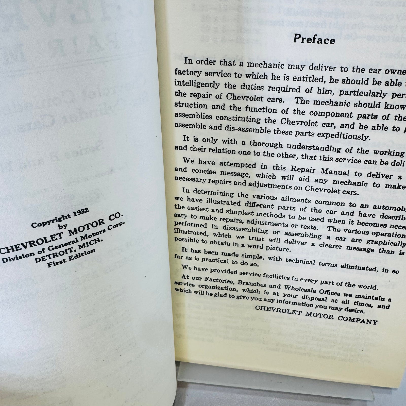 1932 Chevrolet Confederate Repair Manual Series B and N Reprint